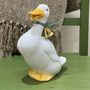 Vintage White Ceramic Duck Figurine